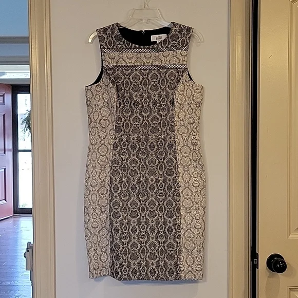 badgley mischka black and white dress Badgley Mischka Laser A-Line Mini Dress main image 0
